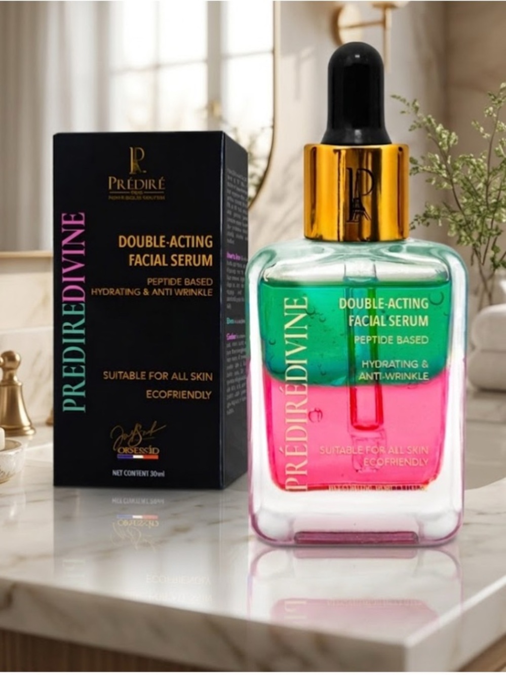 $400~ PEPTIDE Double-Acting Facial Serum – Hydrating Hyaluronic Acid Serum